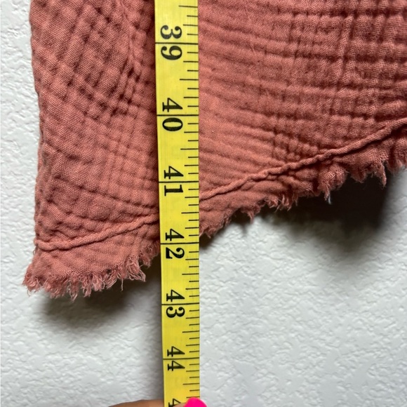 Amadi Shayna Rust Sleeveless Dress with Knot Detail. Slub Cotton. Size M, Travel - Picture 4 of 14